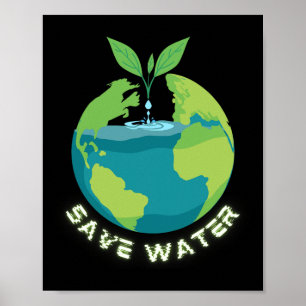 Red onze wateren - Earth Day Clean Water Conservat Poster