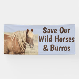 Red onze wilde paarden 2,5 x 6-banner spandoek