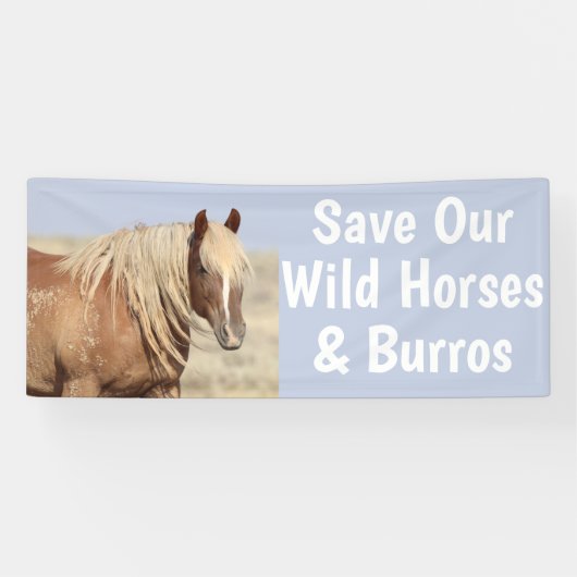 Red onze wilde paarden 2,5 x 6 spandoek (Horizontaal)