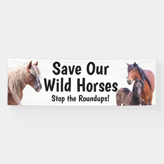 Red onze wilde paarden 2,5 x 8 banner (Horizontaal)