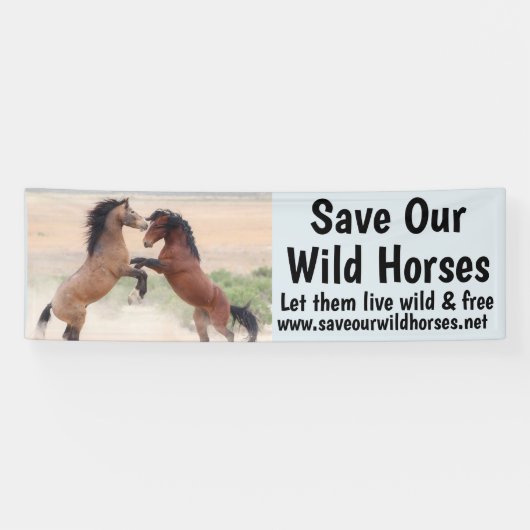 Red onze wilde paarden 2,5 x 8 banner (Horizontaal)