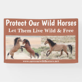 Red onze wilde paarden 3 x 5 spandoek