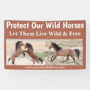 Red onze wilde paarden 3 x 5 spandoek