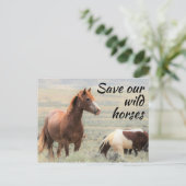 Red onze wilde paarden briefkaart (Staand voorkant)