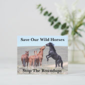 Red onze wilde paarden briefkaart (Staand voorkant)