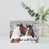 Red onze wilde paarden briefkaart (Staand voorkant)