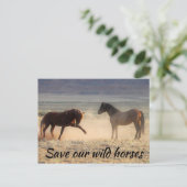 Red onze wilde paarden briefkaart (Staand voorkant)