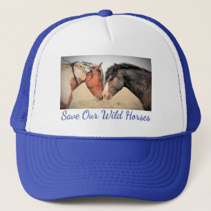 Red onze wilde paarden Fancy blauw Trucker Pet