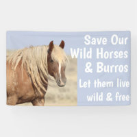 Red onze wilde paarden met 3 x 5 banner