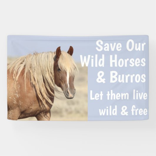 Red onze wilde paarden met 3 x 5 banner (Horizontaal)