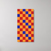 Red Orange Blue Checkered Pattern Design  Canvas Afdruk (Voorkant)