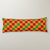 Red Orange Green Checkered Pattern Design Lichaamskussen (Achterkant)