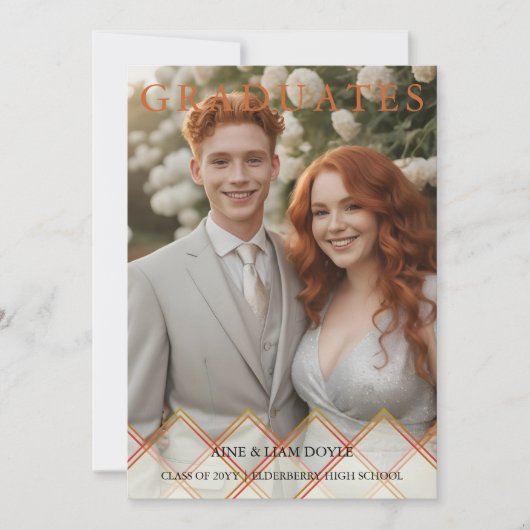 Red Orange Overlay Transparency Shapes Photo Grads Kaart (Voorkant)