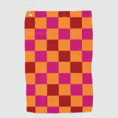Red Orange Pink Checkered Pattern Design  Golfhanddoek (Voorkant)