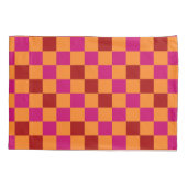 Red Orange Pink Checkered Pattern Design  Kussensloop (Achterkant)