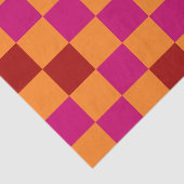 Red Orange Pink Checkered Pattern Design Tissuepapier (Detail)