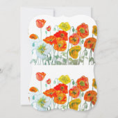 Red Orange Poppies Floral Girl Birthday Invitation (Dos)