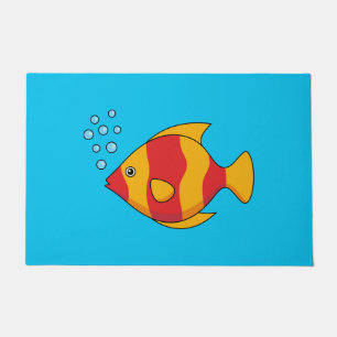 Red Orange Tropical Fish Deurmat