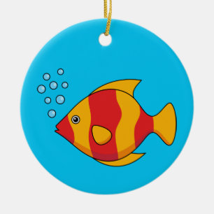 Red Orange Tropical Fish Keramisch Ornament