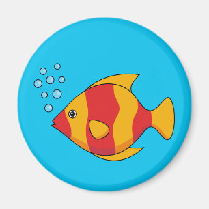 Red Orange Tropical Fish Magneet