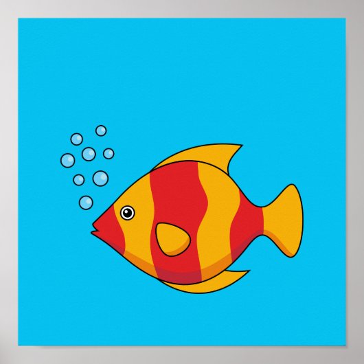 Red Orange Tropical Fish Poster (Voorkant)