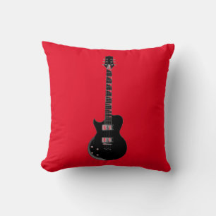 Red Oranje Black Pop Art Electric Gitar Kussen