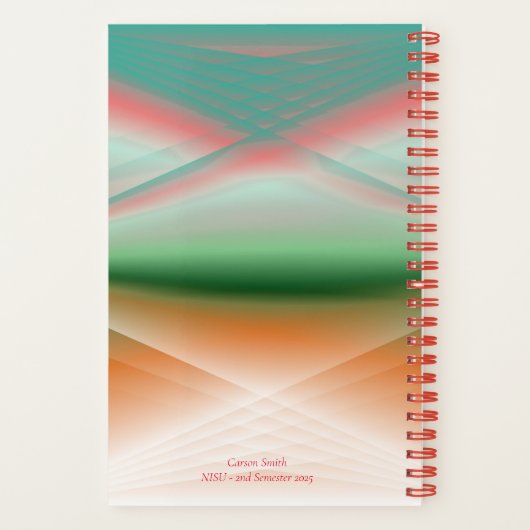Red Oranje en Green Abstract Art Notitieboek (Achterkant)