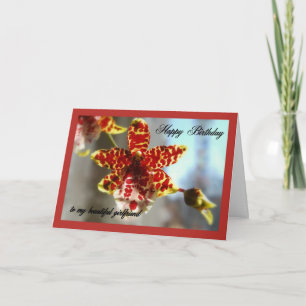 Red Orchid Happy Birthday naar mijn Vriendin Kaart