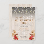 Red Orchids Pampas Grass Wood After I DO BBQ Kaart (Voorkant / Achterkant)