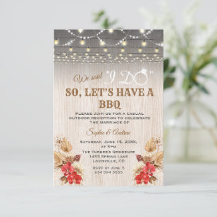 Red Orchids Pampas Grass Wood After I DO BBQ Kaart