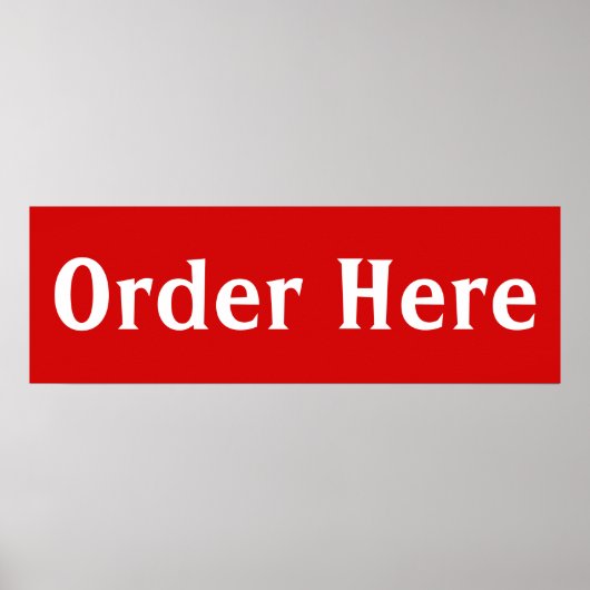 Red Order here Diner Wall Art-Poster afdrukken Poster (Voorkant)