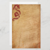 Red Oriental Dragon II Briefpapier (Voorkant / Achterkant)