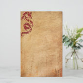 Red Oriental Dragon II Briefpapier (Staand voorkant)