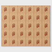 Red Oriental Dragon op Bamboo-stijl Cadeaupapier (Vlak)