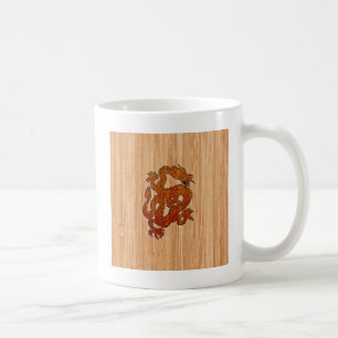 Red Oriental Dragon op Bamboo-stijl Koffiemok