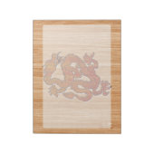 Red Oriental Dragon op Bamboo-stijl Notitieblok (Gedraaid)