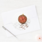 Red Ornament and Stars Sticker (Envelop)