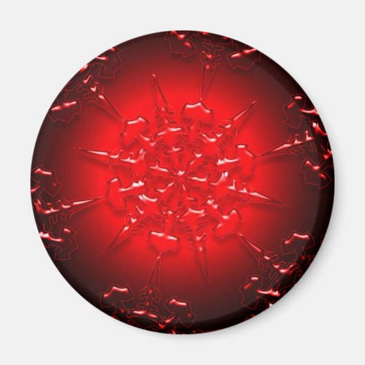 Red Ornament Magnet Magneet (Voorkant)