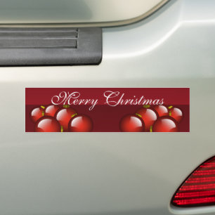 Red Ornamenten Holiday Design Bumpersticker