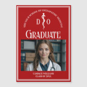 Red Ostéopathic Médicale School Graduation Magnet (Devant)