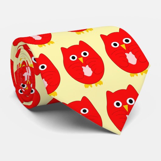 Red Owl Design Any Colour Background Stropdas (Opgerold)