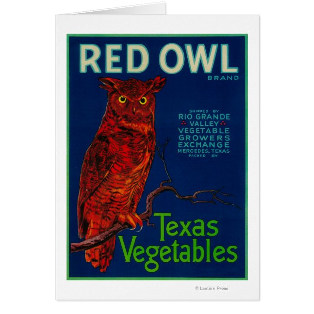 Red Owl Vegetable Label (Voorkant)