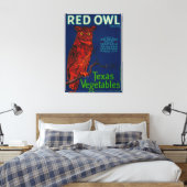 Red Owl Vegetable Label Canvas Afdruk (Insitu (Slaapkamer))