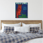 Red Owl Vegetable Label Canvas Afdruk (Insitu (Slaapkamer))