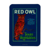 Red Owl Vegetable Label Magneet (Verticaal)