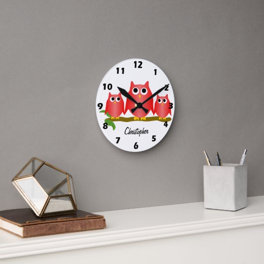 Red Owls Design Personalised Ronde Klok (Kantoor)