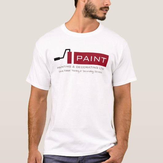 Red Paint Roller, Schilder & Decorator Advertentie T-shirt (Voorkant)