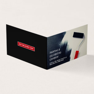 Red Paint Roller, Schilder & Decorator Foto Visitekaartjes