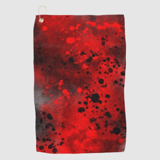 Red Paint Splatter Golfhanddoek (Voorkant)