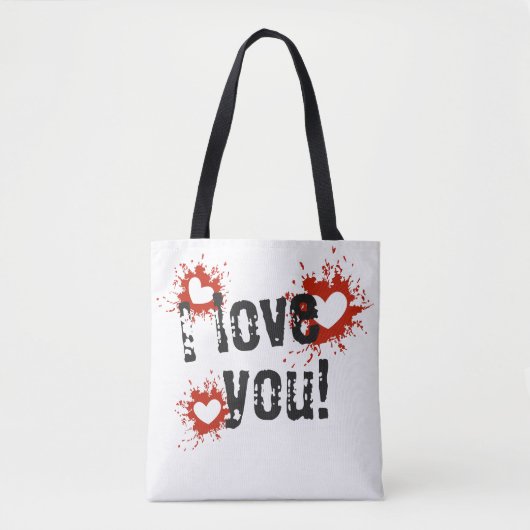 Red Paint Splatter Hearts, ik hou van je Draagtas (Voorkant)